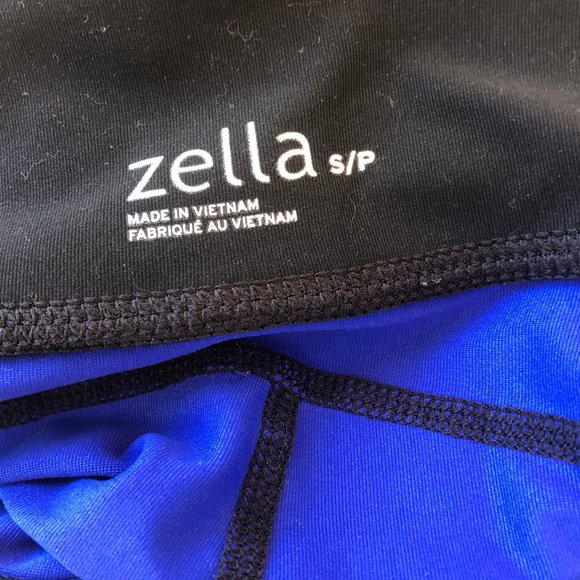 Zella Leggings Mesh Portion Reflective Stripes Pocket Cool Print - Picture 9 of 10